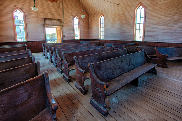 Empty Pews, Methodist Church, Bodie, California