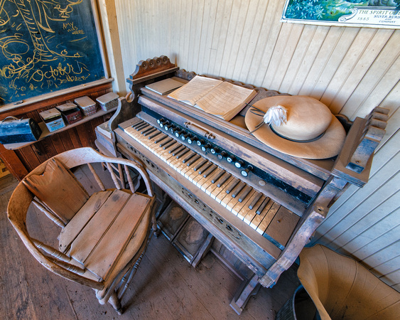 Organ & Hat, Schoolhouse, Bodie, California