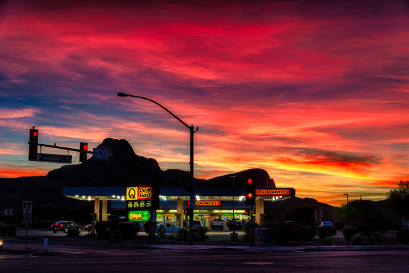 Sunset, Silverbell Rd., Marana, Arizona